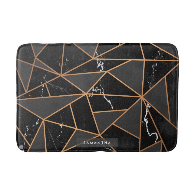 Alfombrilla De Baño Mosaico dorado de mármol (Anverso)