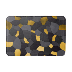 Alfombrilla De Baño Mosaico gris y negro del oro elegante elegante