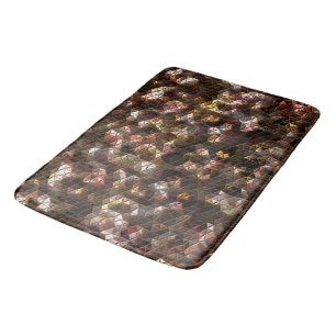 Alfombrilla De Baño Mosaico triangular de color marrón con ligero reli