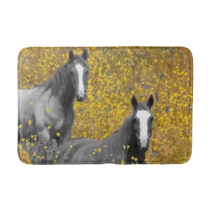 Alfombrilla De Baño Mostaza y caballos