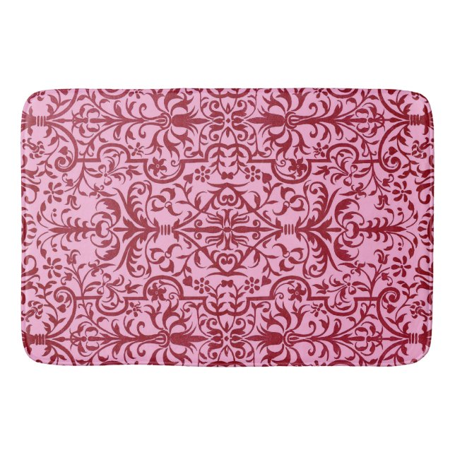Alfombrilla De Baño Motif victoriano de color rosa (Anverso)
