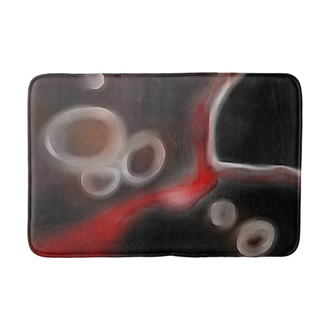 Alfombrilla De Baño Motivo Arterial: Resumen Negro, Blanco y Rojo (Anverso)