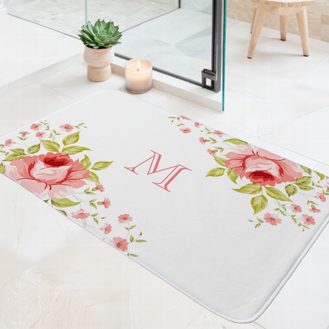 Alfombrilla De Baño Motivo de la esquina rosa de la Moda del país Mono (Subido por el creador)