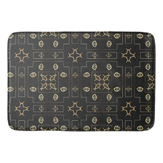 Alfombrilla De Baño Motivo de Ojo en Oro Antiguo sobre Negro