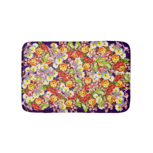 Alfombrilla De Baño Motivo floral vintage de arte floral Primrose flor
