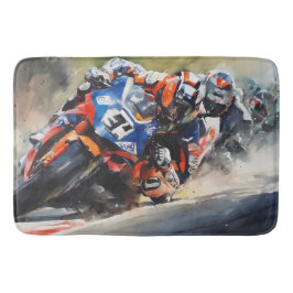Alfombrilla De Baño Motocicletas, acción de acercamiento de alta veloc
