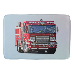 Alfombrilla De Baño Motor de fuego girando la esquina