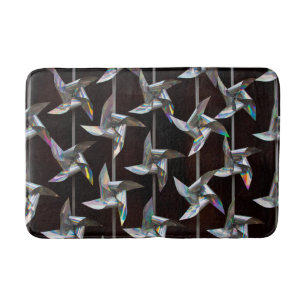 Alfombrilla De Baño Movimiento iridiscente plateado twill molino de vi
