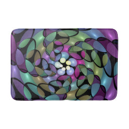 Alfombrilla De Baño Movimientos coloridos Resumen Arte Fractal Trippy