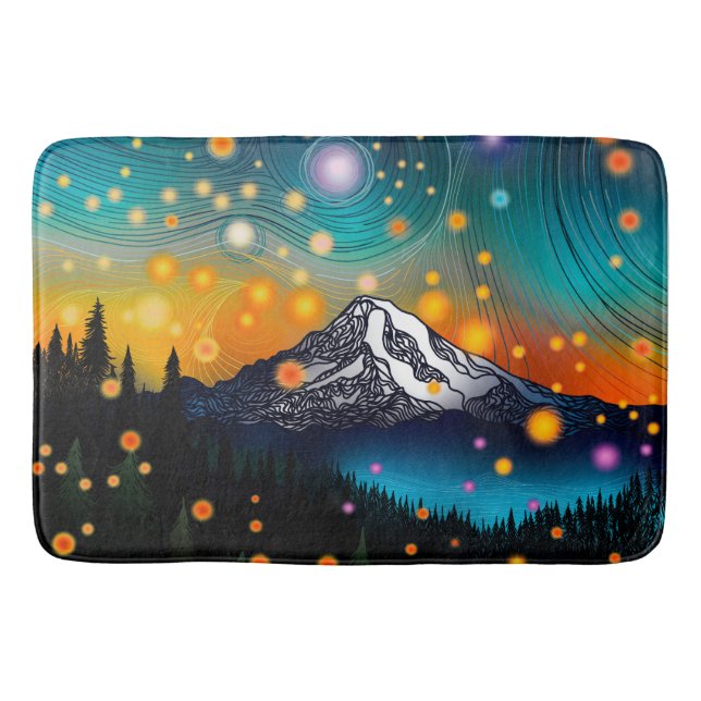 Alfombrilla De Baño Mt. Rainier Starry Sky (Anverso)