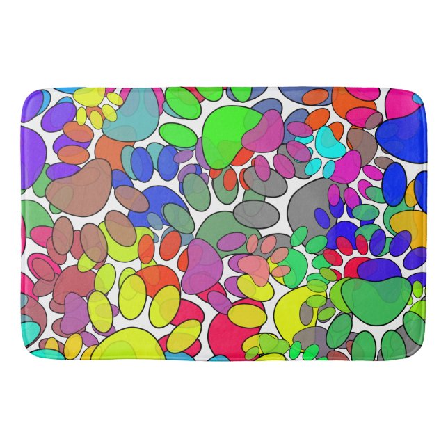 Alfombrilla De Baño Muchas Pintas De Pasta De Perro Por Todas Partes (Anverso)