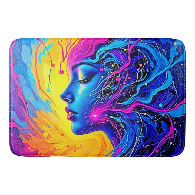 Alfombrilla De Baño Mujer abstracta adorable (Anverso)