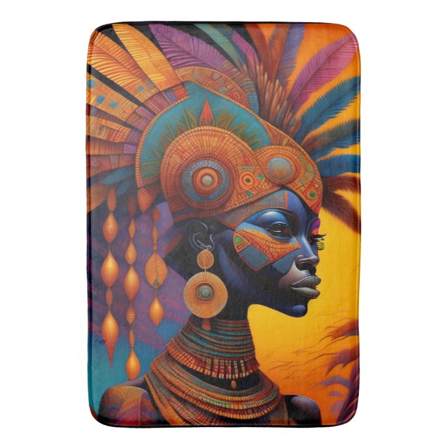 Alfombrilla De Baño Mujer africana Bath Mat (Frente vertical)