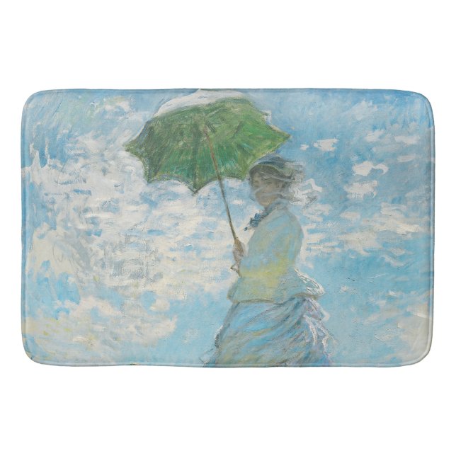 Alfombrilla De Baño Mujer con Parasol Claude Monet (Anverso)