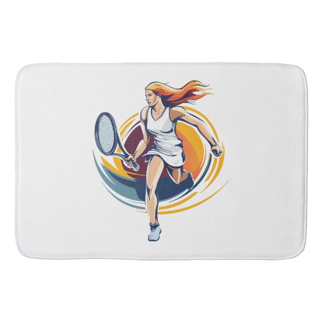 Alfombrilla De Baño mujer jugando tenis (Anverso)