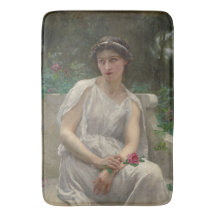 Mujer sosteniendo una rosa roja romántica (de Seig