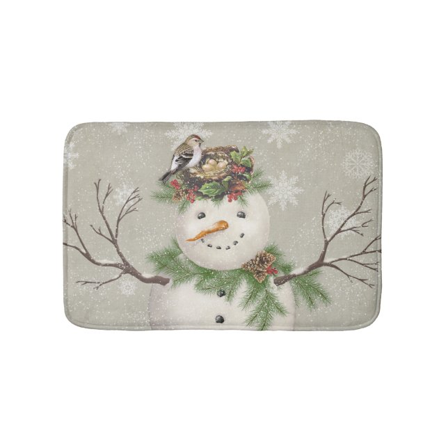 Alfombrilla De Baño muñeco de nieve moderno del invernadero del (Anverso)