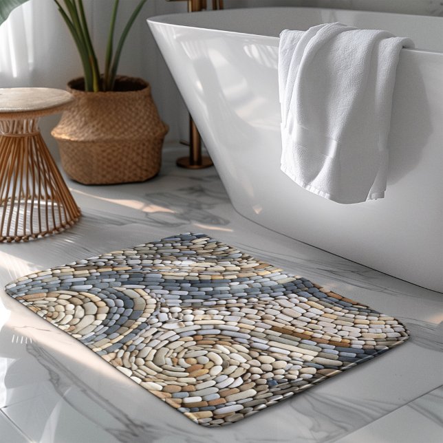 Alfombrilla De Baño Muro De Piedra Con Diseños Espirales Hechos De Roc (Subido por el creador)