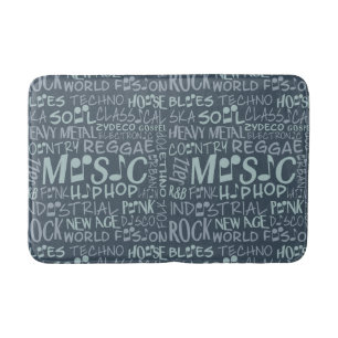 Alfombrilla De Baño Music Genres Word Collage bañadores