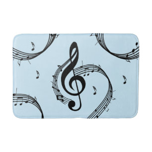 Alfombrilla De Baño Música Climactic G Clef Blue