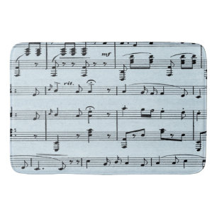 Alfombrilla De Baño Música de hoja azul