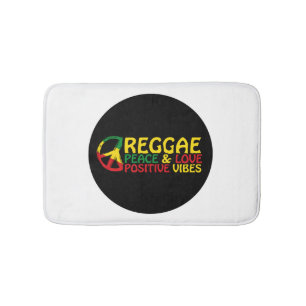 Alfombrilla De Baño Música de reggae con citas positivas
