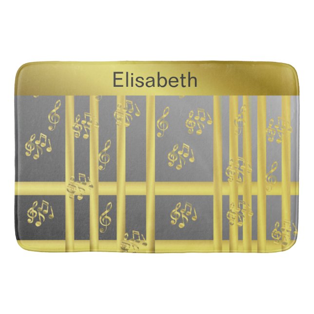 Alfombrilla De Baño música, nota, clef, banda, símbolo, brillante, ele (Anverso)