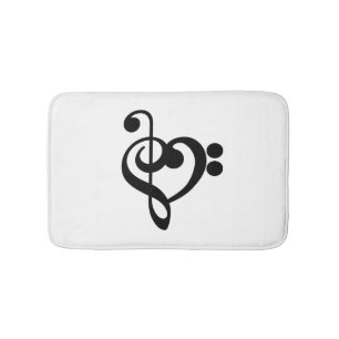 Alfombrilla De Baño Músico Música Corazón - Clave de Sol Fa
