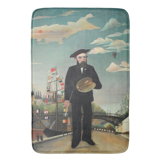 Alfombrilla De Baño Myself: Portrait – Landscape, Henri Rousseau 1890 (Frente vertical)