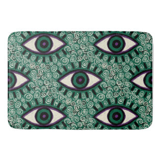 Alfombrilla De Baño "Mystic Emerald Eyes" - Psychedelic Swirl Seamless