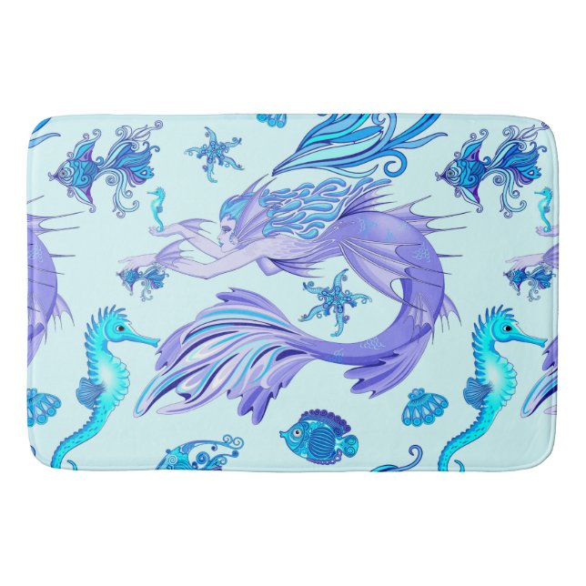 Alfombrilla De Baño Mystic Mermaid Fairy Purple Creple Ceramic Tile (Anverso)