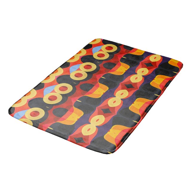 Alfombrilla De Baño Naranja abstracto negrita amarillo (Angular)