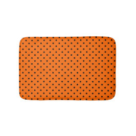Alfombrilla De Baño Naranja/Black Polka Dots Bath Mat