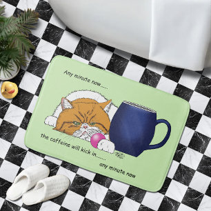 Alfombrilla De Baño Naranja Cat Coffee Mug Blue
