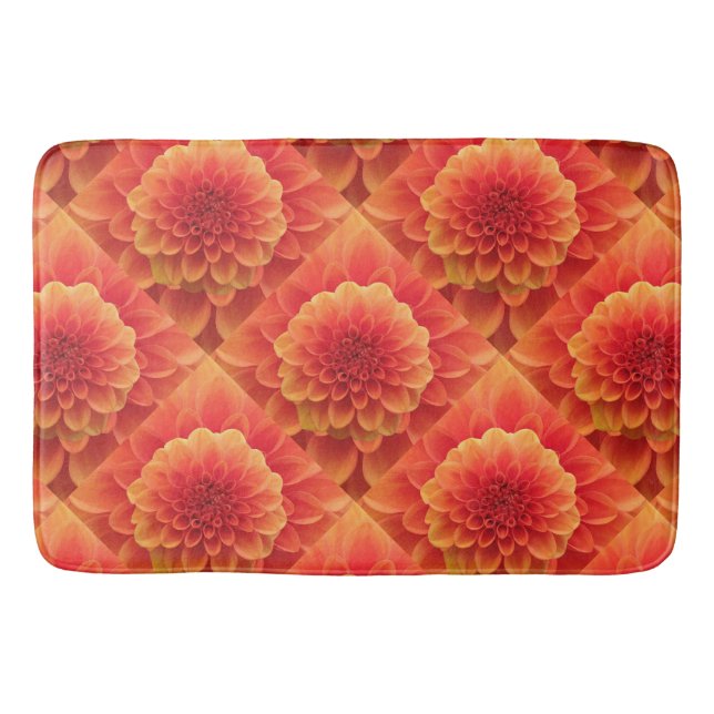 Alfombrilla De Baño Naranja Dahlia (Anverso)