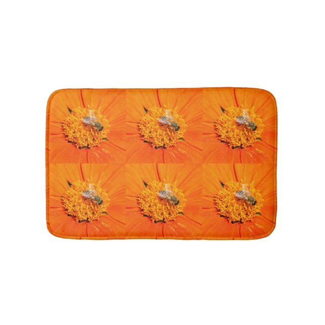 Alfombrilla De Baño naranja de abejas (Anverso)