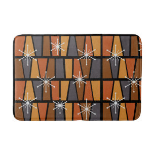 Alfombrilla De Baño Naranja de quemado de abstracto geométrico MCM