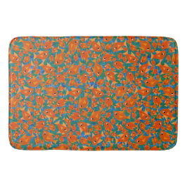 Alfombrilla De Baño Naranja divertida peces de colores Océano azul y f