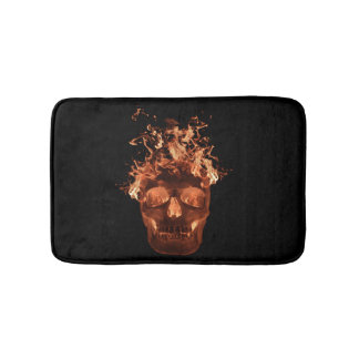 Alfombrilla De Baño Naranja Fire Skull Bath Mat