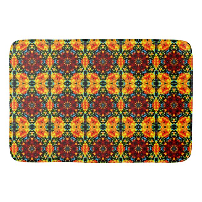 Alfombrilla De Baño Naranja floral (Anverso)
