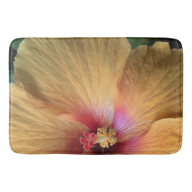 Alfombrilla De Baño Naranja Hibiscus Ruffle (Anverso)