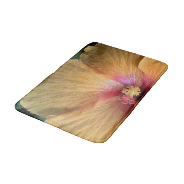 Alfombrilla De Baño Naranja Hibiscus Ruffle (Angular)