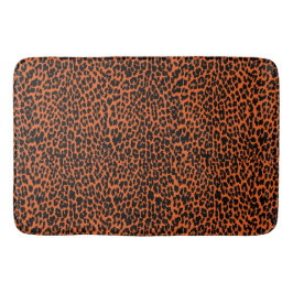 Alfombrilla De Baño Naranja Leopard Skin Print