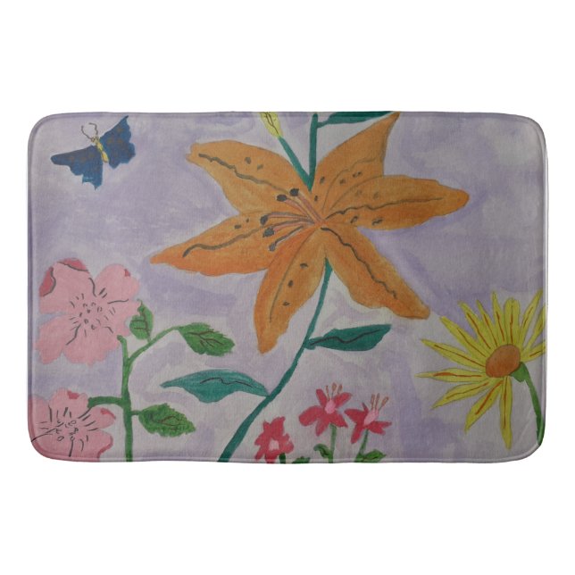 Alfombrilla De Baño Naranja Lily Bath Mat (Anverso)