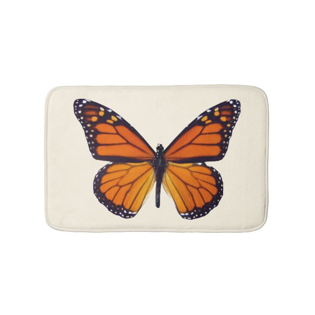 Alfombrilla De Baño Naranja Mariposa Bath Mat (Anverso)