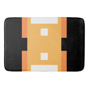 Alfombrilla De Baño Naranja mínimo amarillo blanco negro