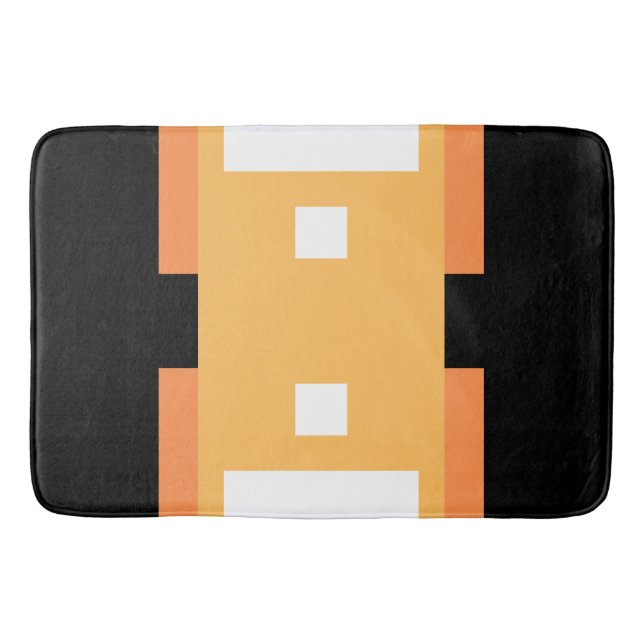 Alfombrilla De Baño Naranja mínimo amarillo blanco negro (Anverso)