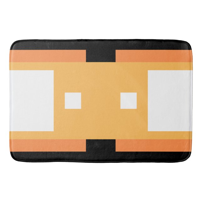 Alfombrilla De Baño Naranja mínimo amarillo blanco negro (Anverso)
