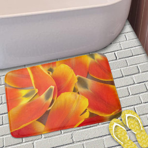 Alfombrilla De Baño Naranja negrita Tulip Flower Petals Fotografía