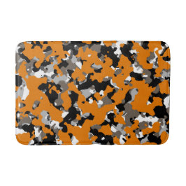 Alfombrilla De Baño Naranja Negro Gris Camuflaje Tan Estampado Camufla